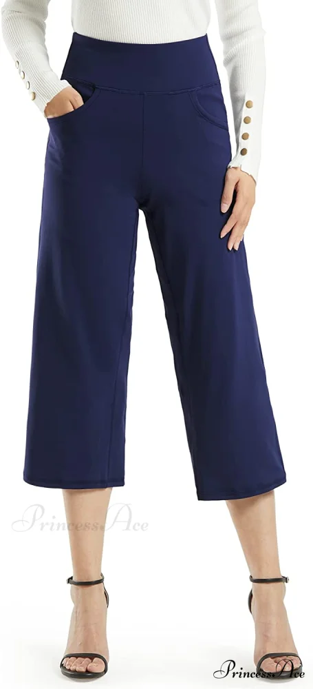 Promover Women's Capri Pants Wide Leg Yoga Crop Pants - Image 21