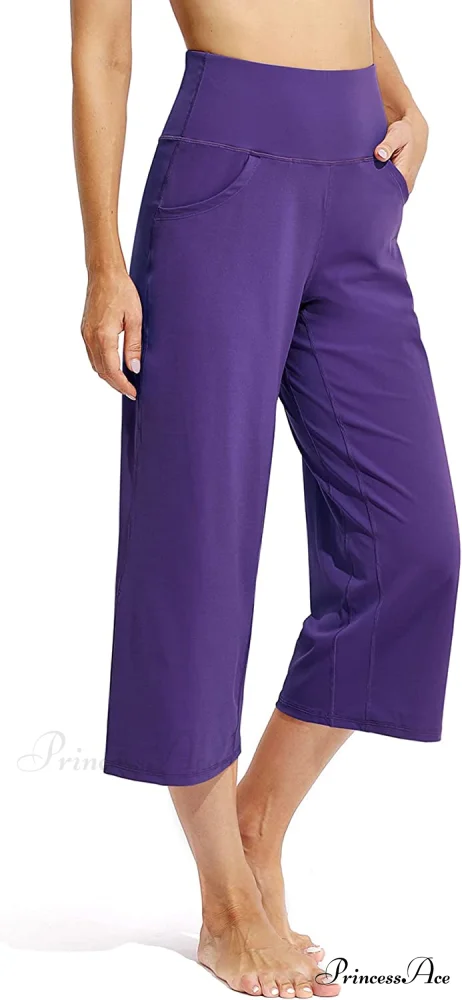 Promover Women's Capri Pants Wide Leg Yoga Crop Pants - Image 25