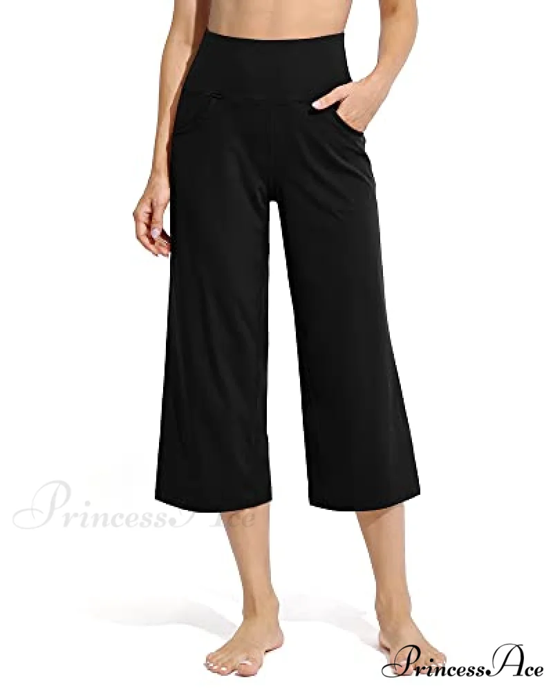 Promover Women's Capri Pants Wide Leg Yoga Crop Pants - Image 5