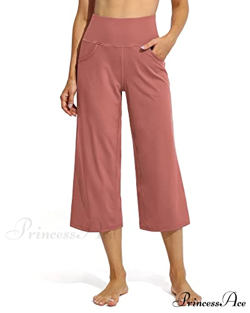 Promover Women's Capri Pants Wide Leg Yoga Crop Pants - Image 7