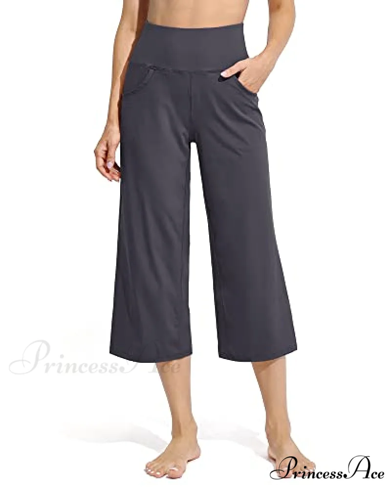 Promover Women's Capri Pants Wide Leg Yoga Crop Pants - Image 8