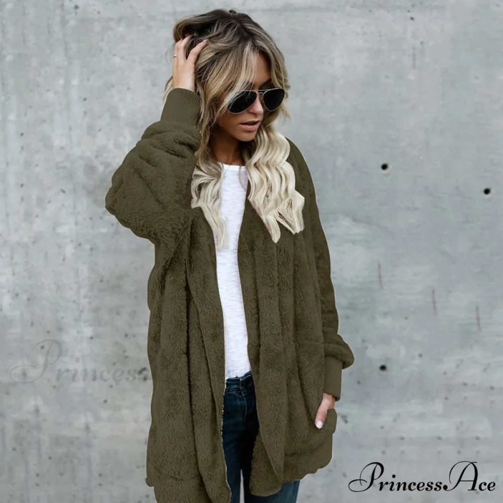 Harajuku Women Loose Long Cardigan Ladies Warm Coat Outwear - Image 11