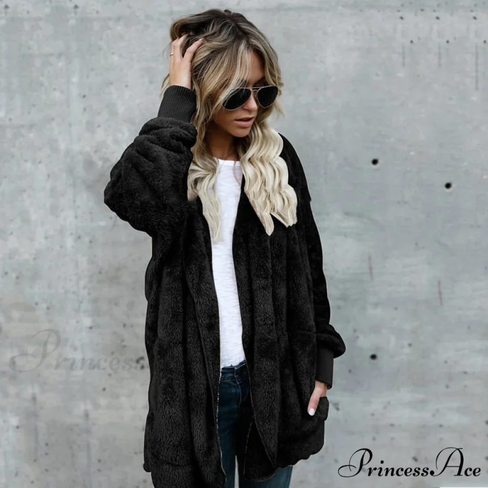 Harajuku Women Loose Long Cardigan Ladies Warm Coat Outwear - Image 2