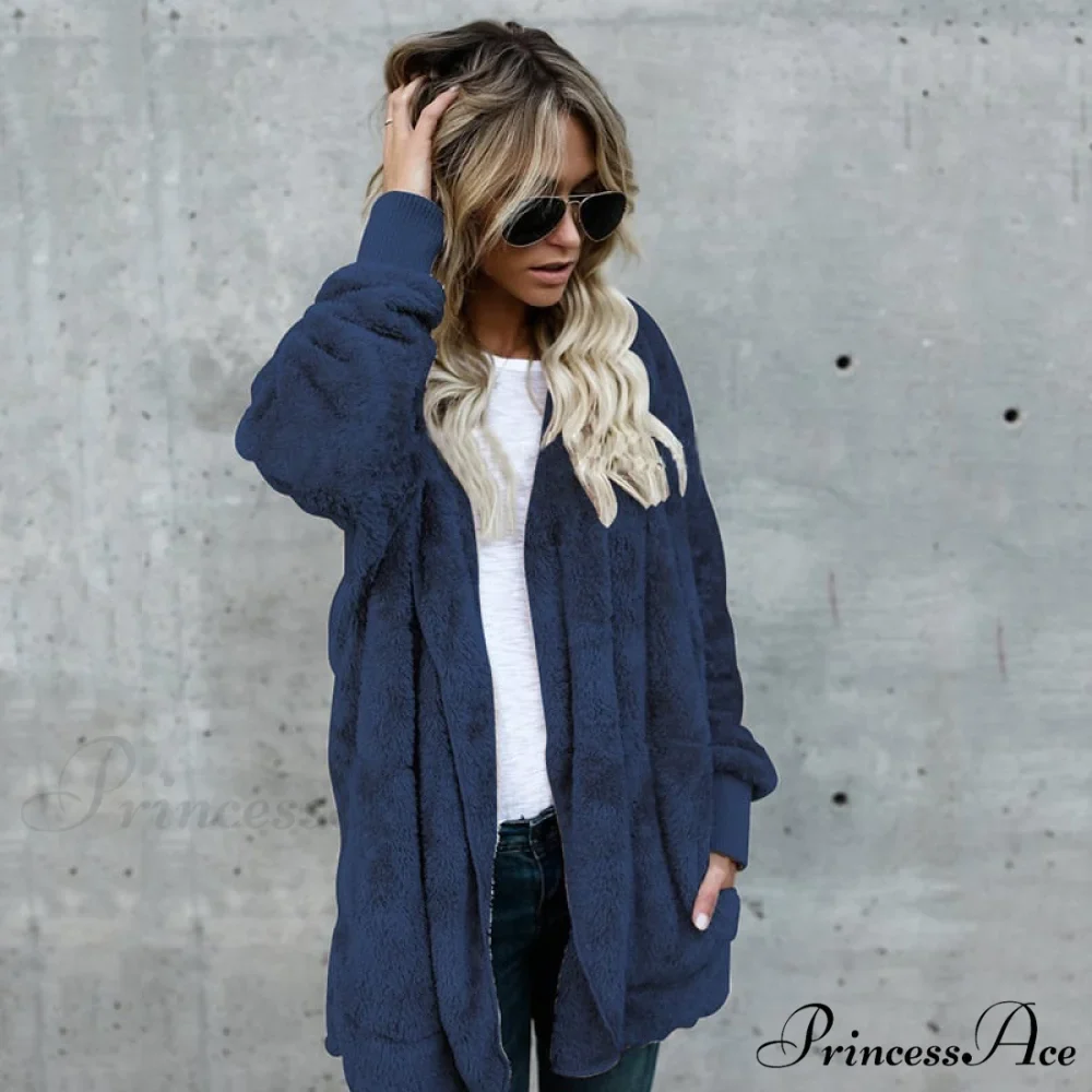 Harajuku Women Loose Long Cardigan Ladies Warm Coat Outwear - Image 4