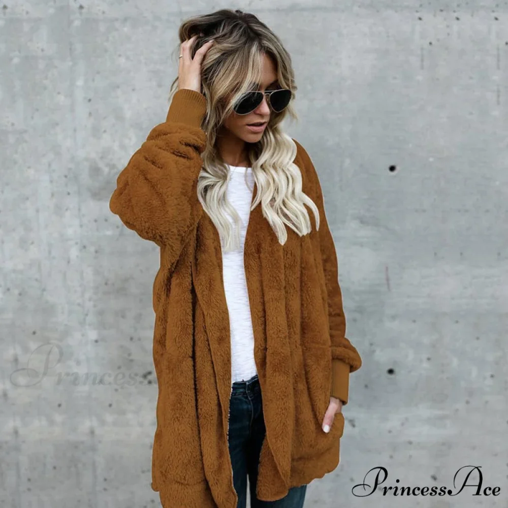 Harajuku Women Loose Long Cardigan Ladies Warm Coat Outwear - Image 5
