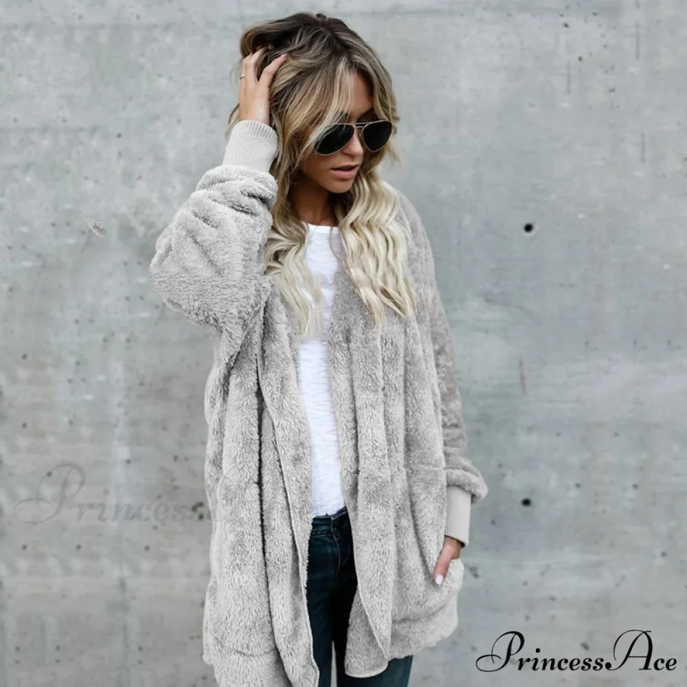 Harajuku Women Loose Long Cardigan Ladies Warm Coat Outwear - Image 6