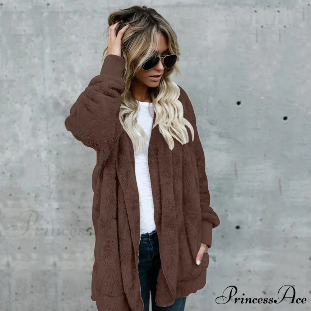 Harajuku Women Loose Long Cardigan Ladies Warm Coat Outwear - Image 9