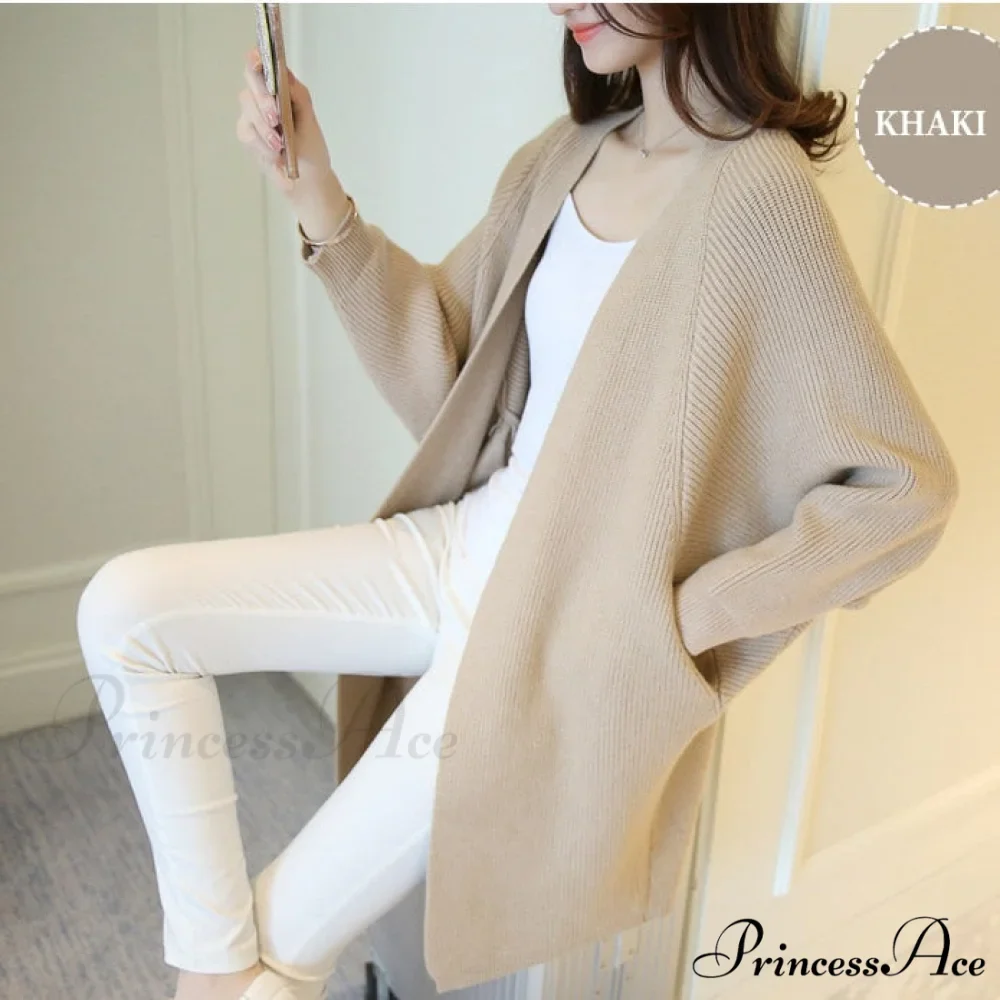 Bat Sleeve Knitted Plus Size Jacket Loose Ladies Sweaters Cardigans - Image 4