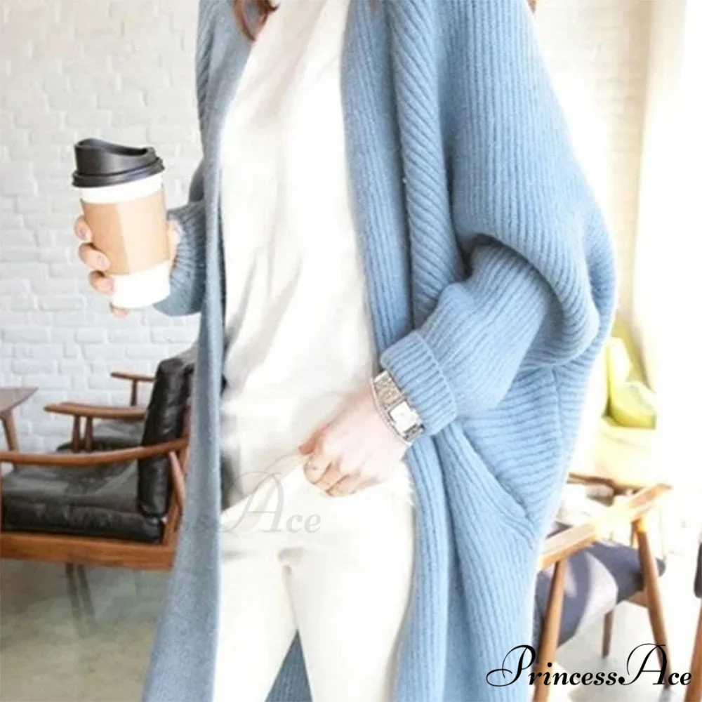 Bat Sleeve Knitted Plus Size Jacket Loose Ladies Sweaters Cardigans - Image 5