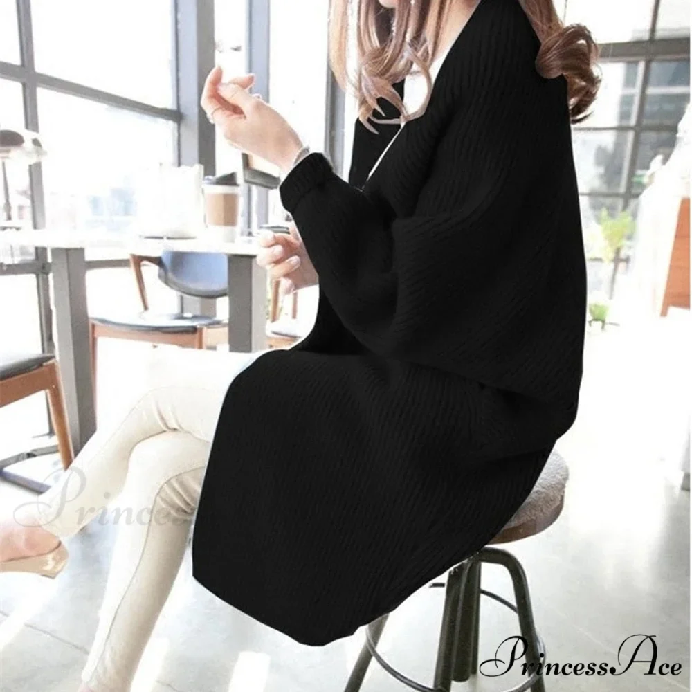 Bat Sleeve Knitted Plus Size Jacket Loose Ladies Sweaters Cardigans - Image 6