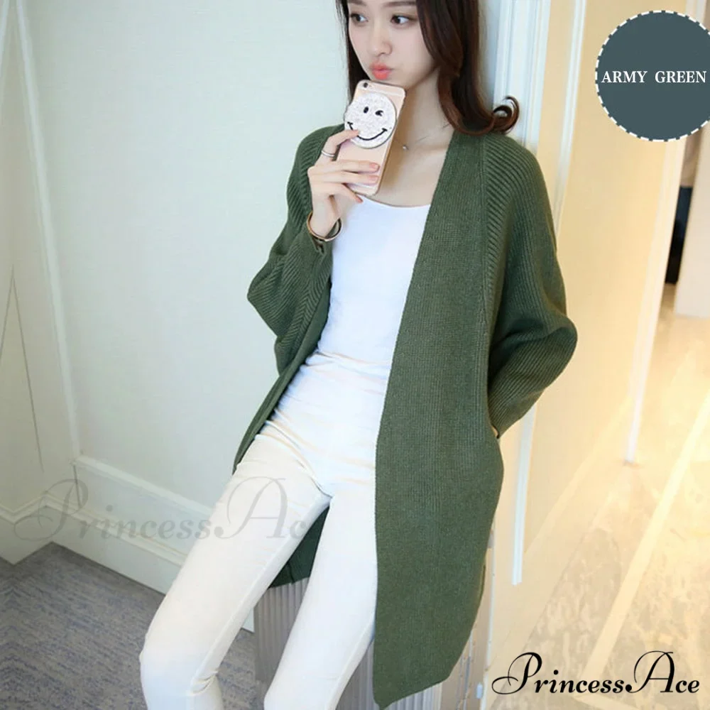 Bat Sleeve Knitted Plus Size Jacket Loose Ladies Sweaters Cardigans - Image 7