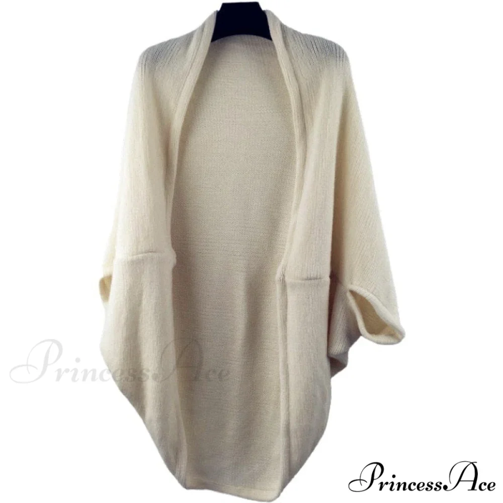 Shawl Bat Sleeve Loose Knitted Sweater Cardigans - Image 11