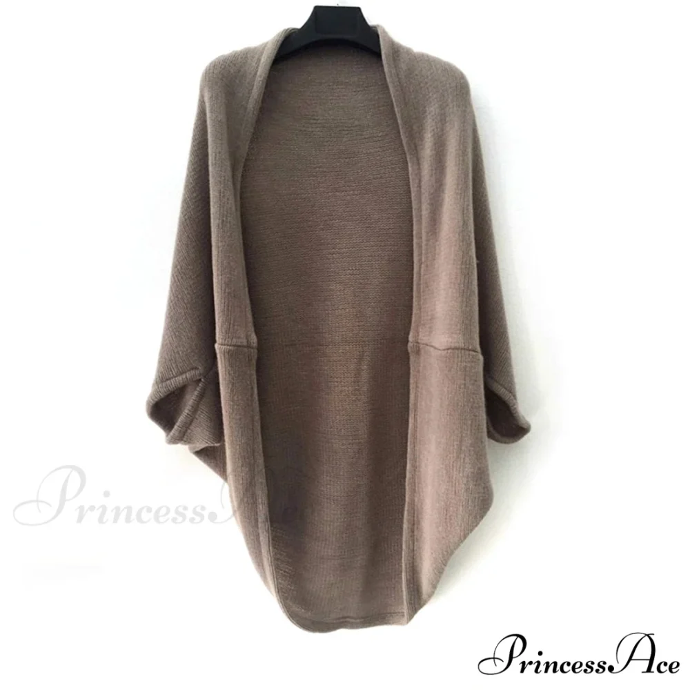Shawl Bat Sleeve Loose Knitted Sweater Cardigans - Image 2