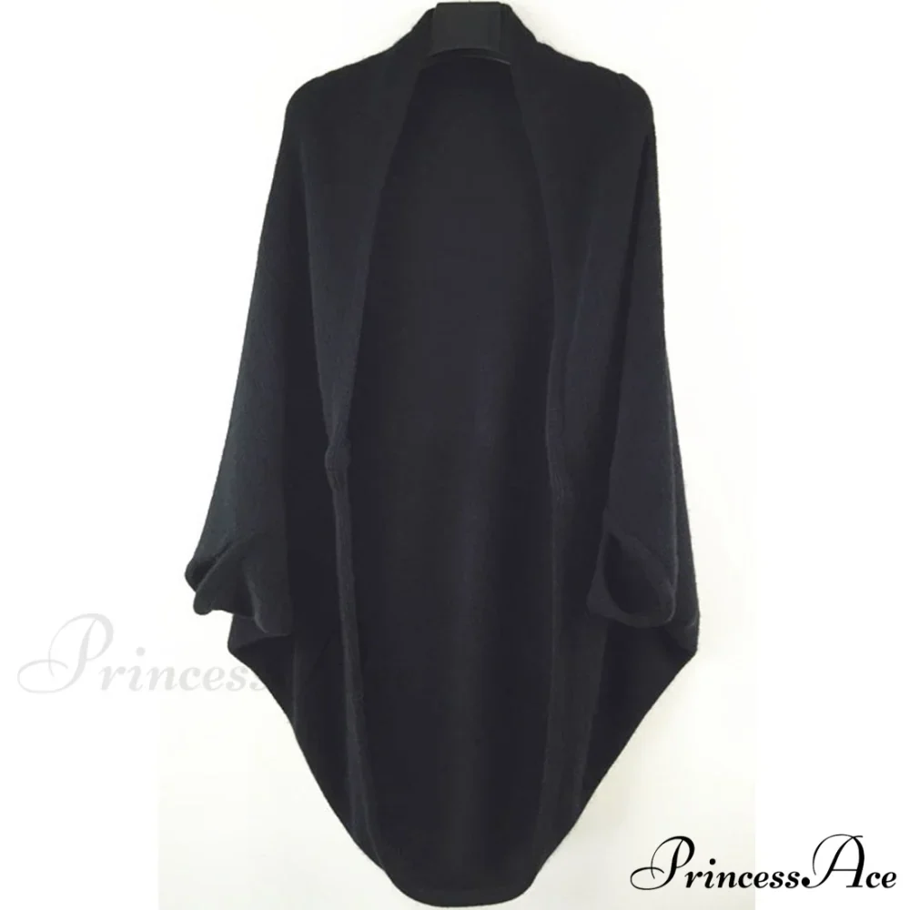 Shawl Bat Sleeve Loose Knitted Sweater Cardigans - Image 3