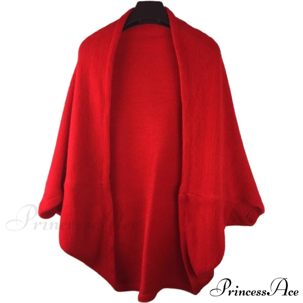Shawl Bat Sleeve Loose Knitted Sweater Cardigans - Image 9