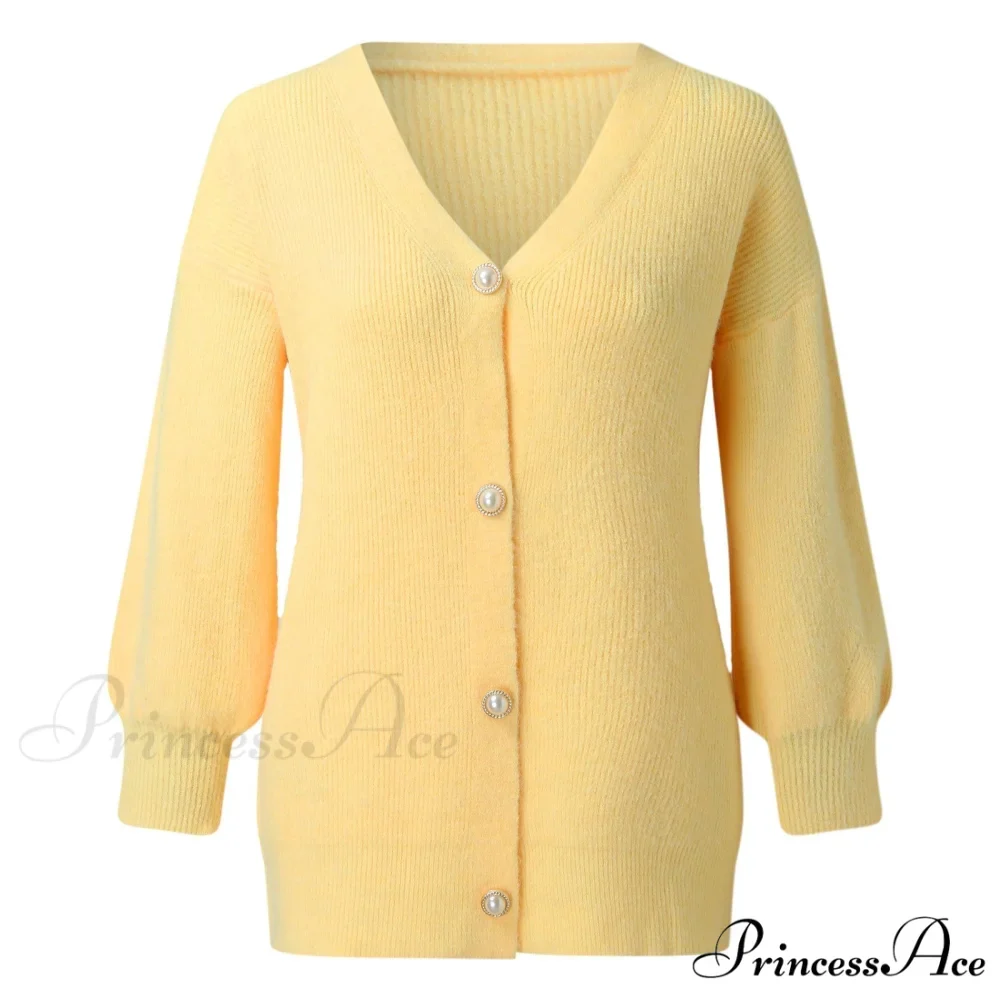 Solid Casual Cardigan Womens Cotton Sweaters - Image 3