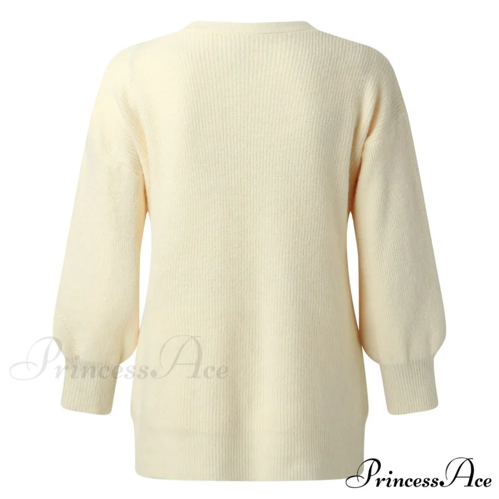 Solid Casual Cardigan Womens Cotton Sweaters - Image 4