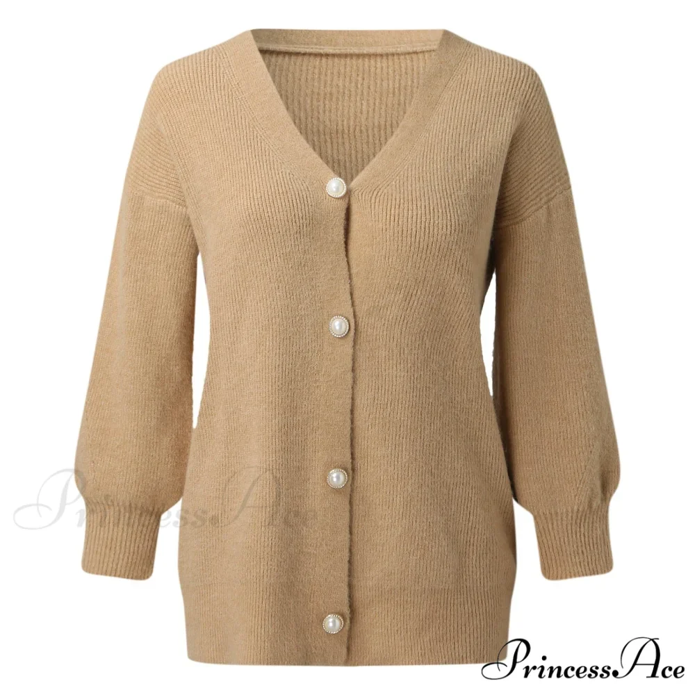 Solid Casual Cardigan Womens Cotton Sweaters - Image 5