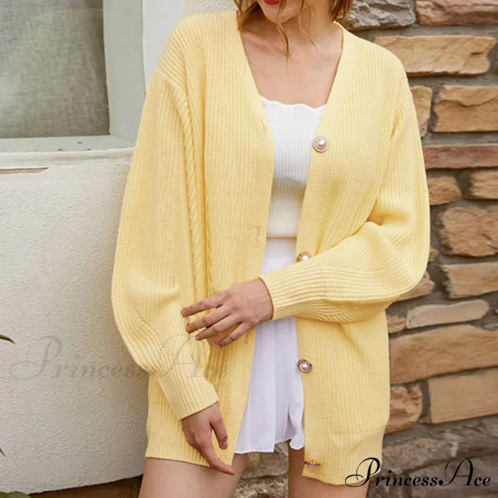 Solid Casual Cardigan Womens Cotton Sweaters - Image 8