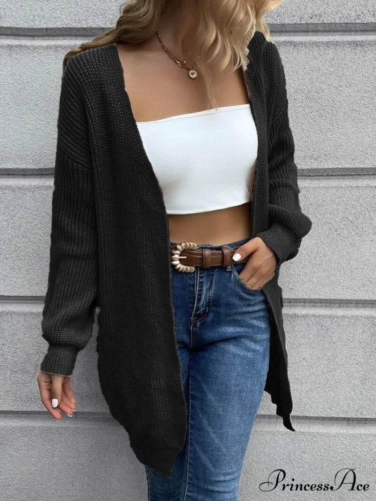 Casual Long Knitted Cardigan women V-Neck sweater - Image 6