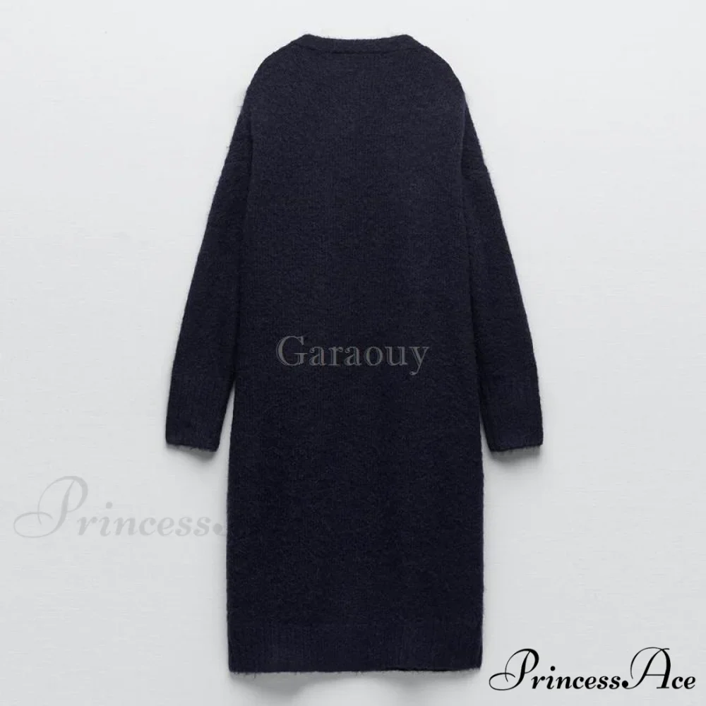 V Neck Knit Long Cardigan Coat Female Soft Sweaters - Image 6