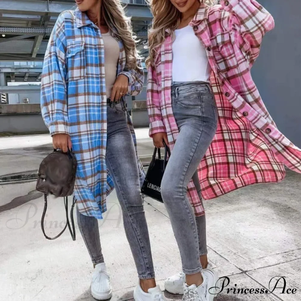 Winter Casual Turn-down Collar Wool Coat Long Sleeve Loose Outwear - Image 5