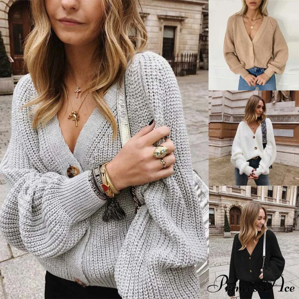Casual Knitted Cardigans Sweater Fashion Loose Coat - Image 2