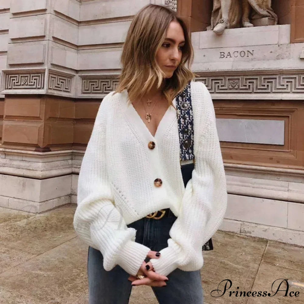 Casual Knitted Cardigans Sweater Fashion Loose Coat - Image 5