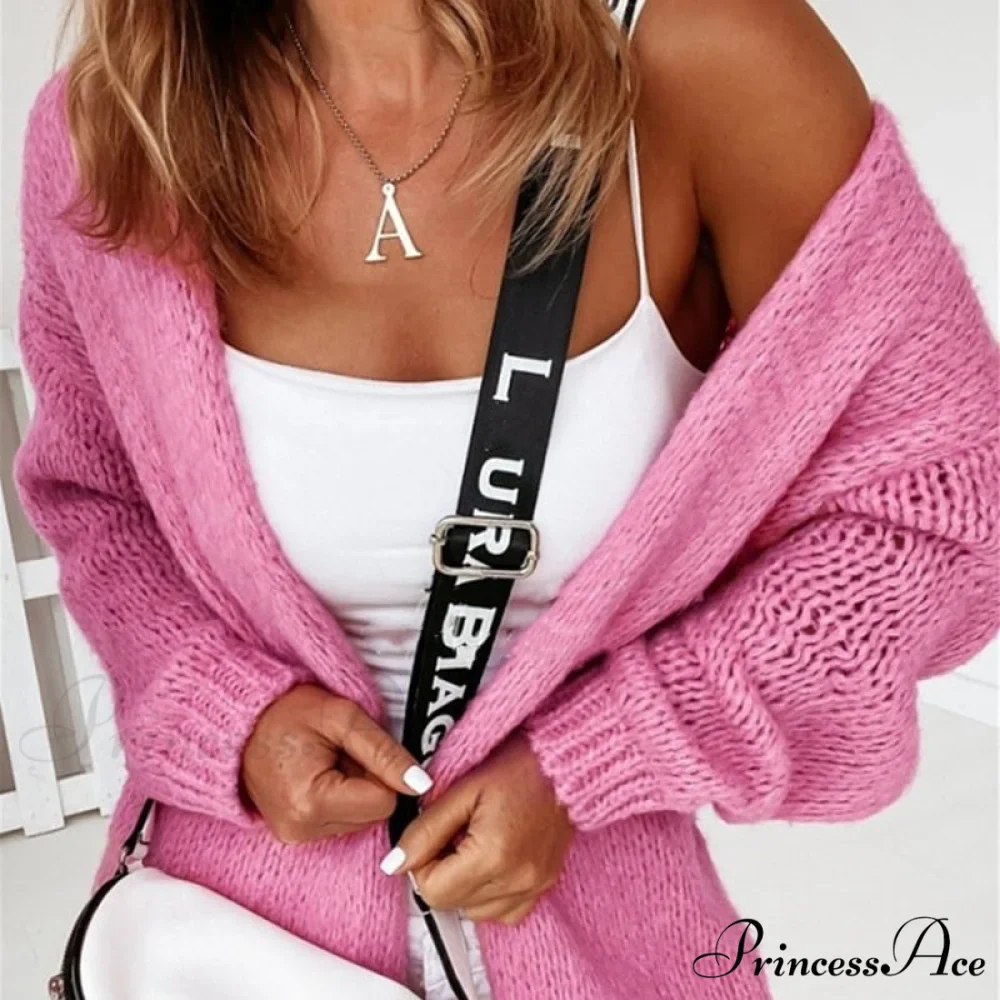 Women Casual Long Sleeve Long Sweaters Winter Loose Cardigan - Image 9