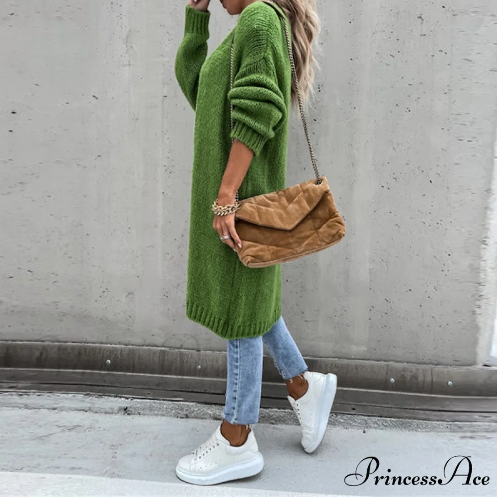 Female Elegant Simple Basic Soft Winter Long Sleeve Cardigan - Image 6