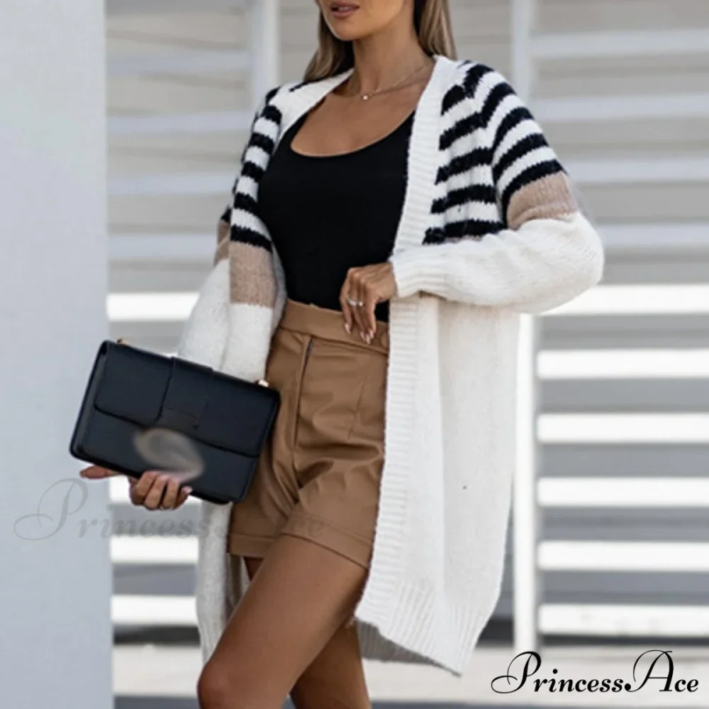 Stripe Contrast Sweater Winter Causal Long Sleeve Outerwear - Image 6