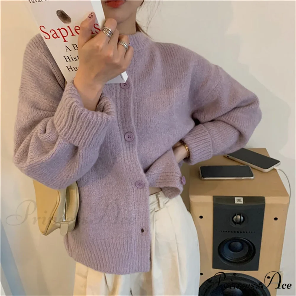 Sweaters Cardigans Warm Casual Arrival Solid Knitwear Loose Coat - Image 4