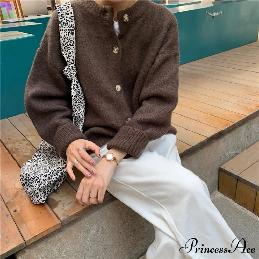 Sweaters Cardigans Warm Casual Arrival Solid Knitwear Loose Coat - Image 7