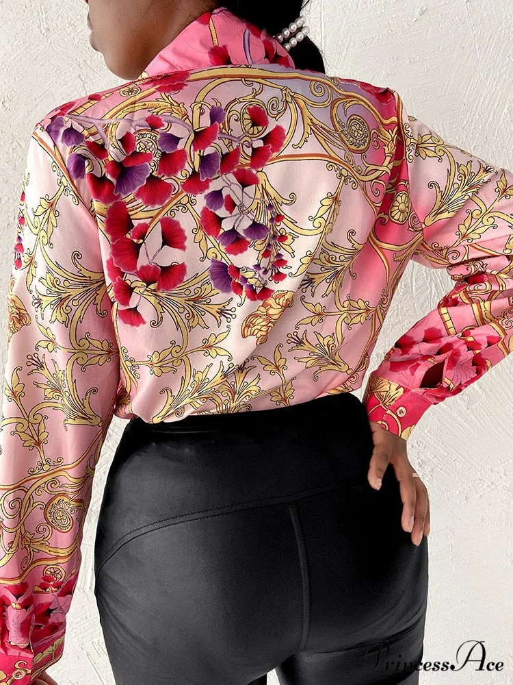 Casual Long Sleeve Striped Office Lady Shirt - Image 4
