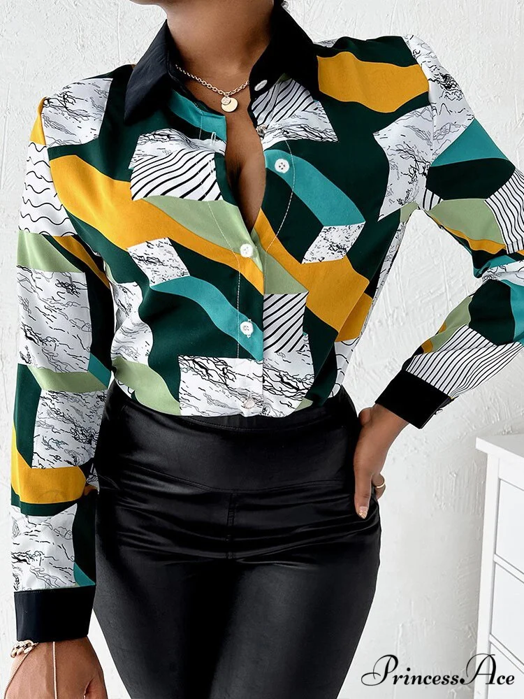 Casual Long Sleeve Striped Office Lady Shirt - Image 7