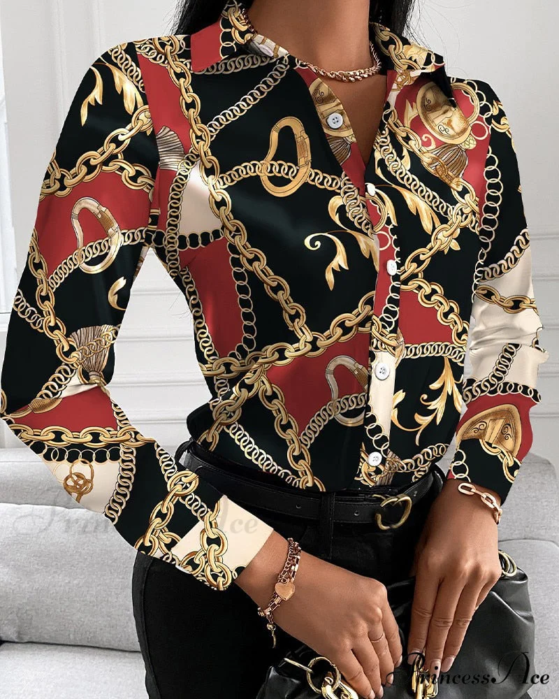 Short Sleeve Casual Office Print Shirts - Image 5
