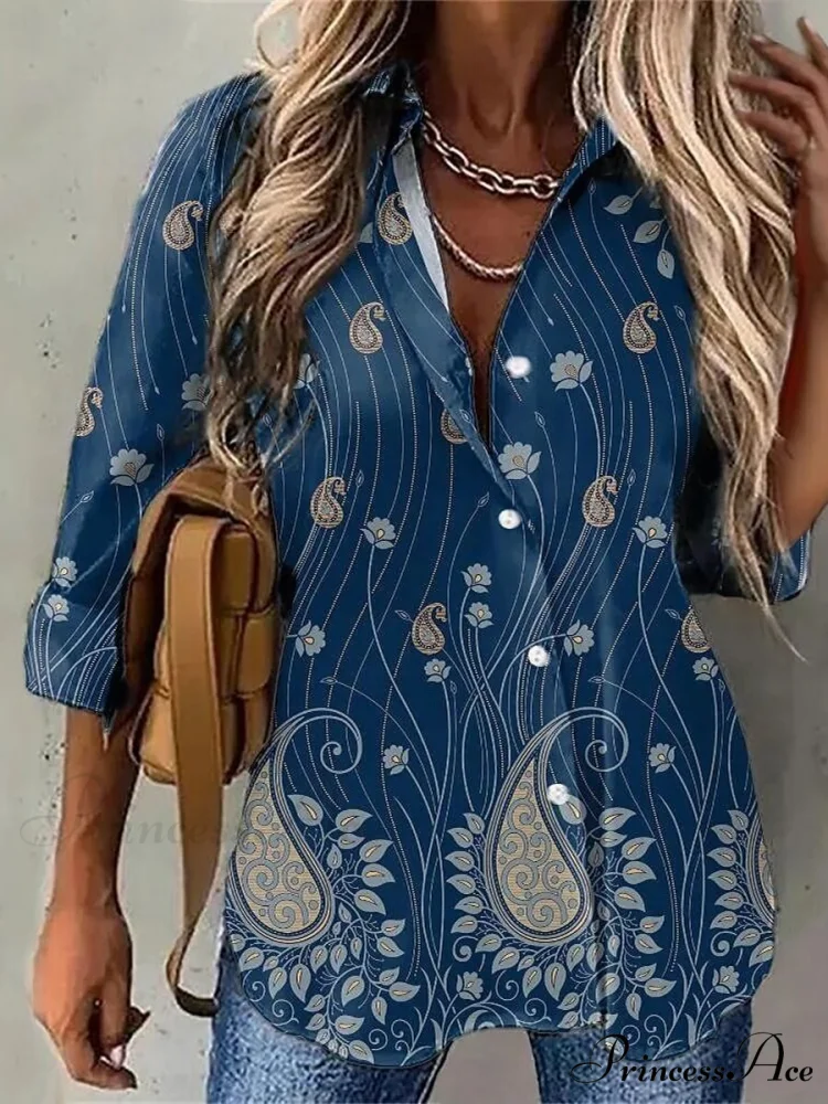 Casual Daily Floral Print Blouse - Image 3
