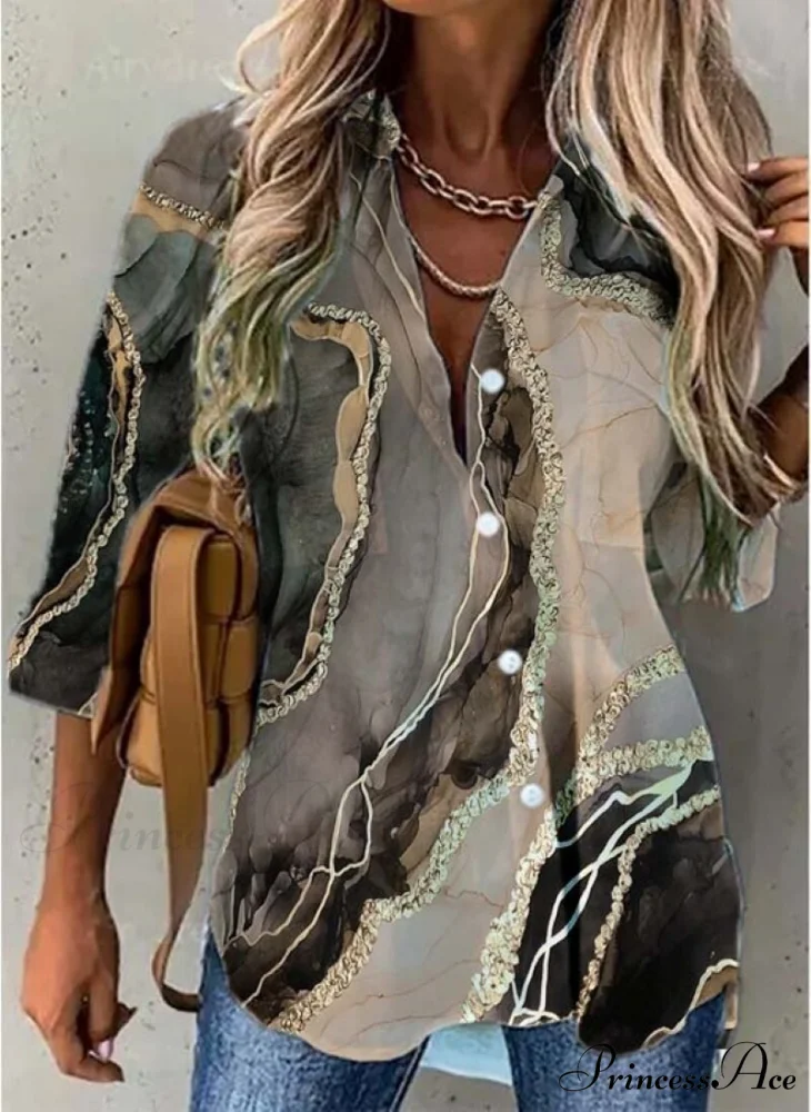 Casual Daily Floral Print Blouse - Image 4