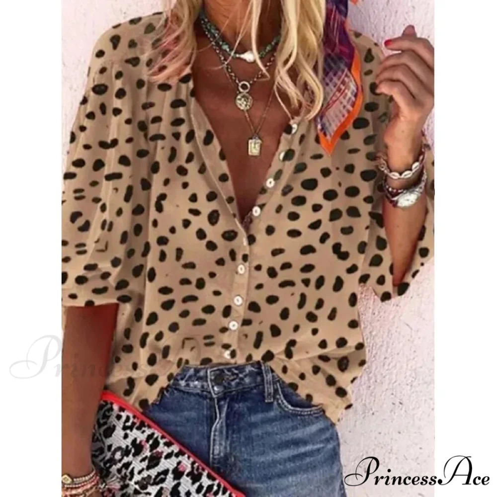Elegant Loose Abstraction Print Shirt - Image 5