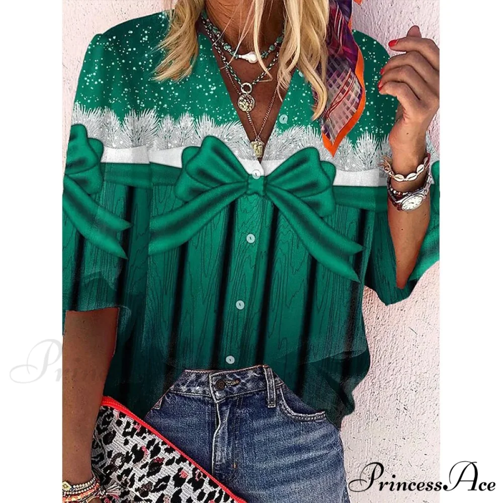 Elegant Loose Abstraction Print Shirt - Image 8