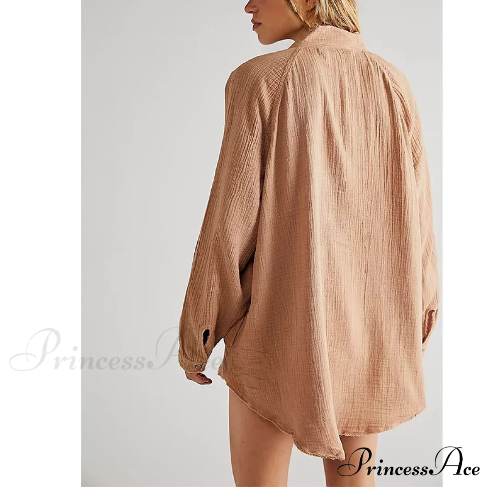 Casual Loose 100% Cotton Gauze Shirts - Image 2