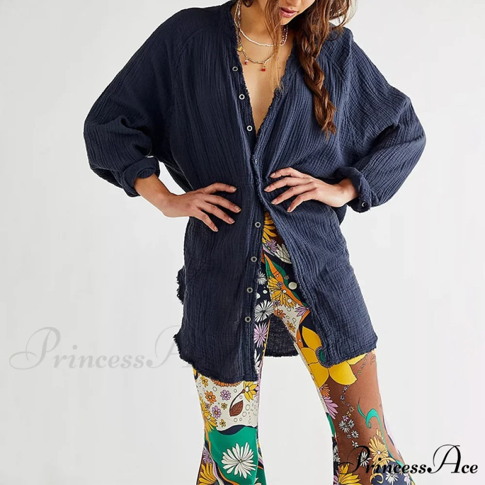 Casual Loose 100% Cotton Gauze Shirts - Image 4