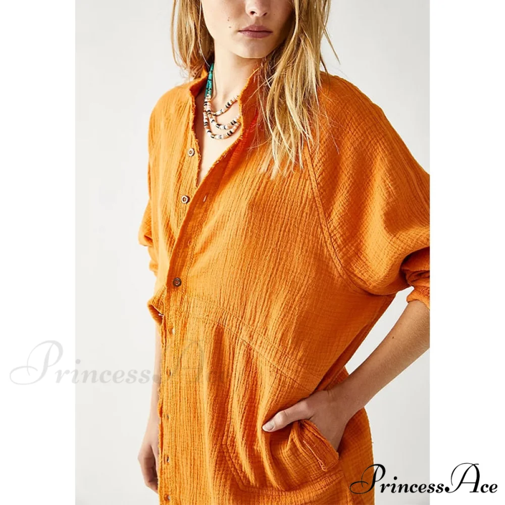 Casual Loose 100% Cotton Gauze Shirts - Image 6