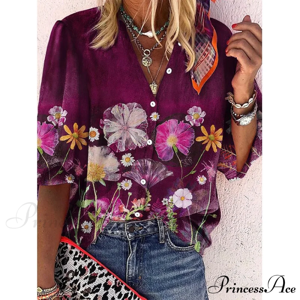 Vintage Loose Peacock Print Shirt - Image 4