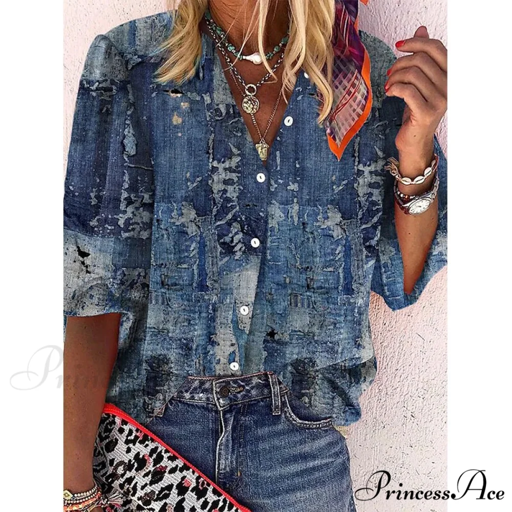 Vintage Loose Peacock Print Shirt - Image 6