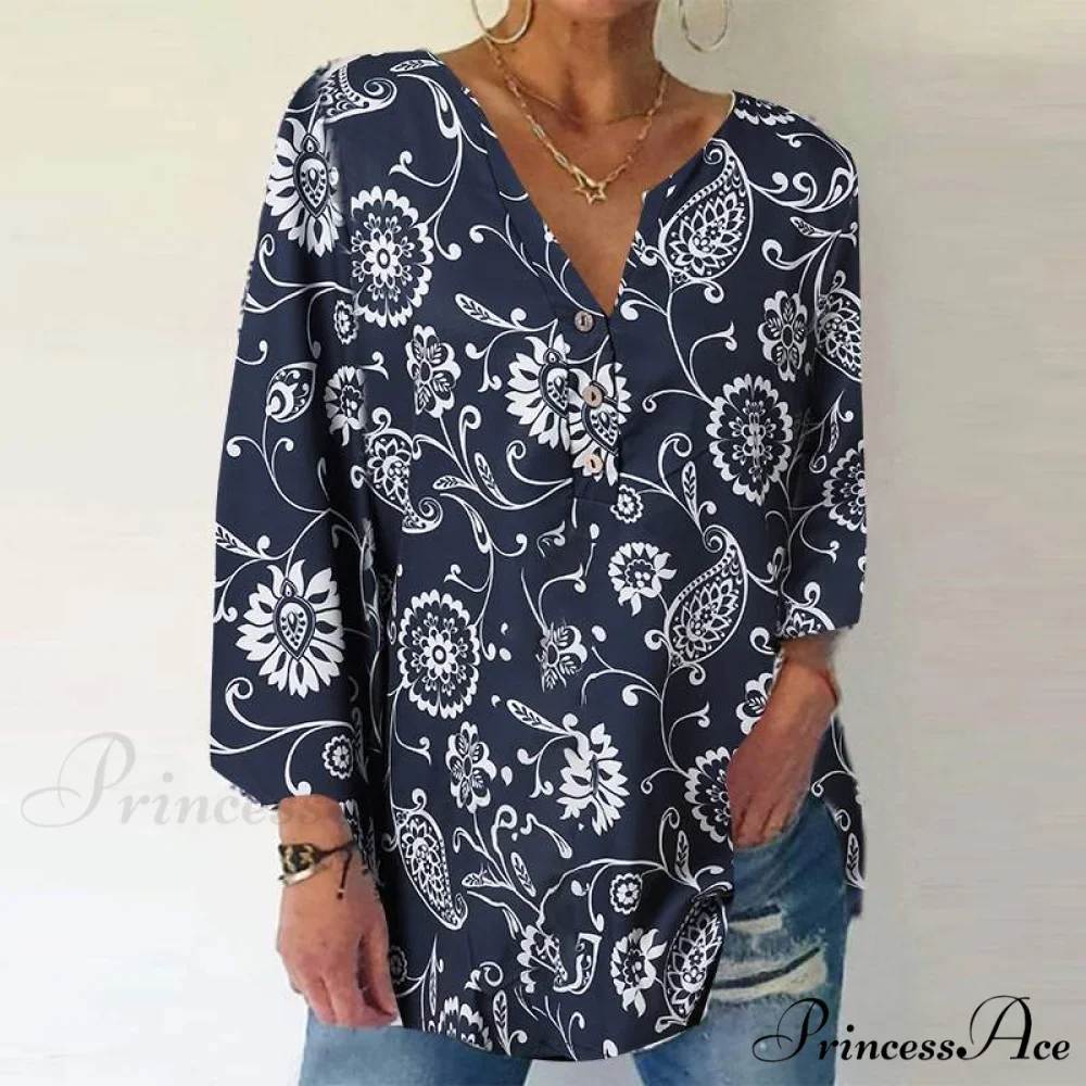 Vintage Printed Casual Long Sleeve Shirts - Image 3