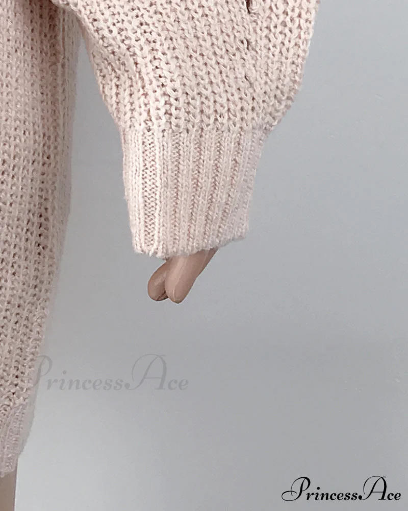 Solid Color Turtleneck Sweater Knitted Mini Dress - Image 10