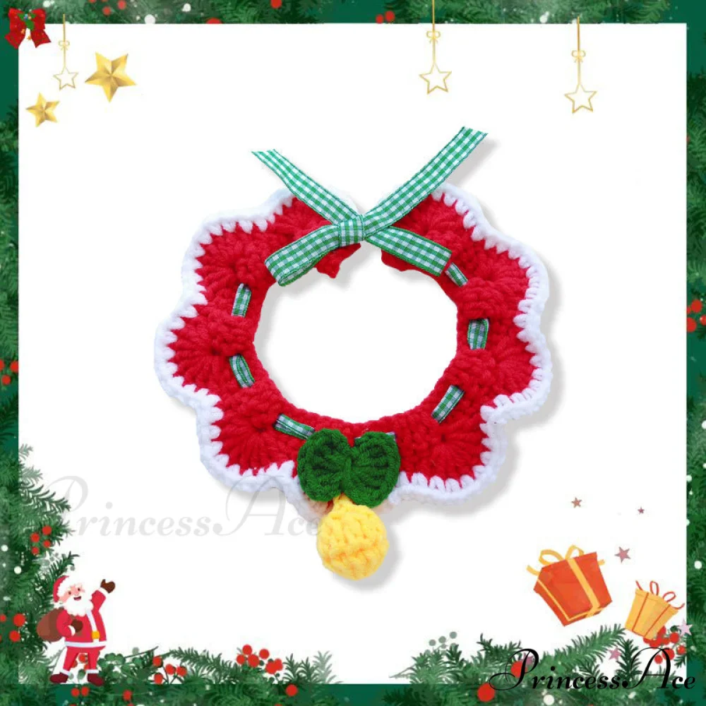 Chrismas Photo Accessories Hand Woven Cat Dog Bibs - Image 3