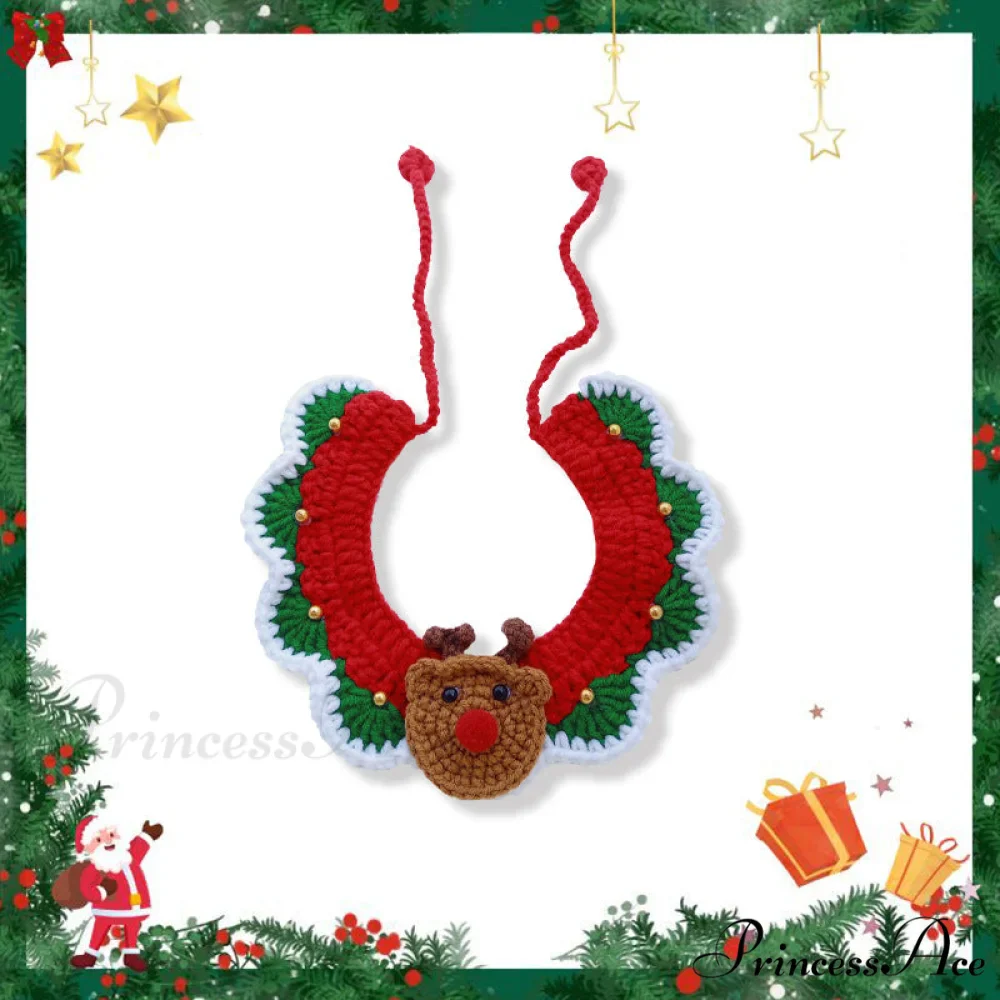 Chrismas Photo Accessories Hand Woven Cat Dog Bibs - Image 4
