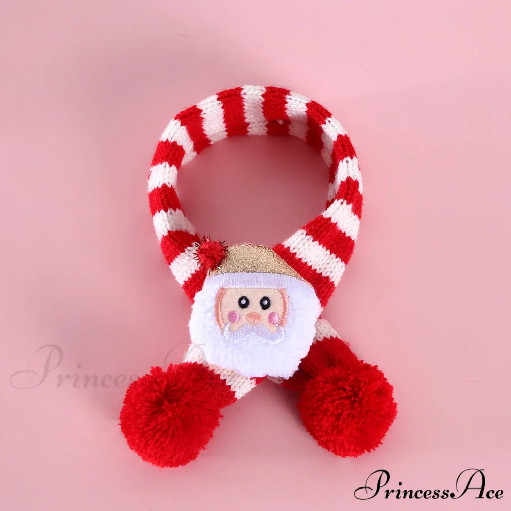 Cat Dog Knitted Wool Striped Christmas Scarf - Image 10